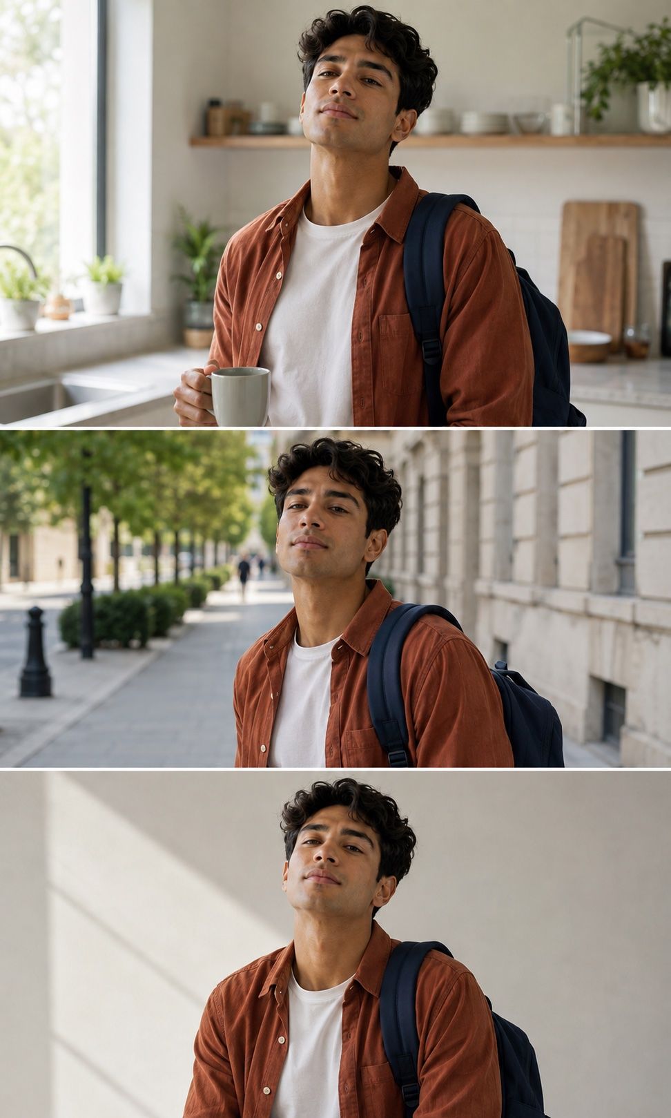 La stessa persona in più scene